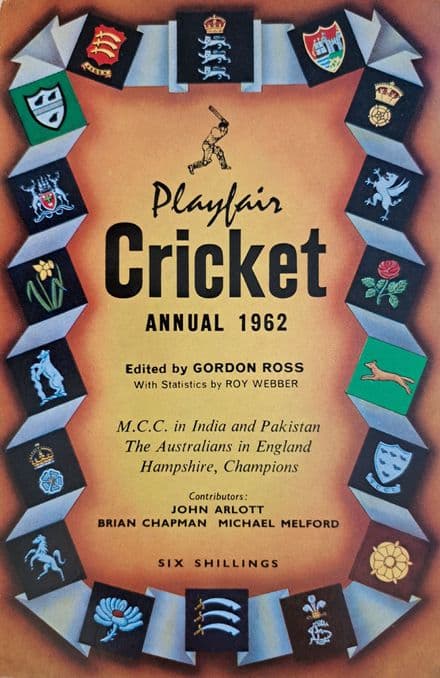 Playfair Cricket Annual 1962 ed by Gordon Ross (Good Condition)