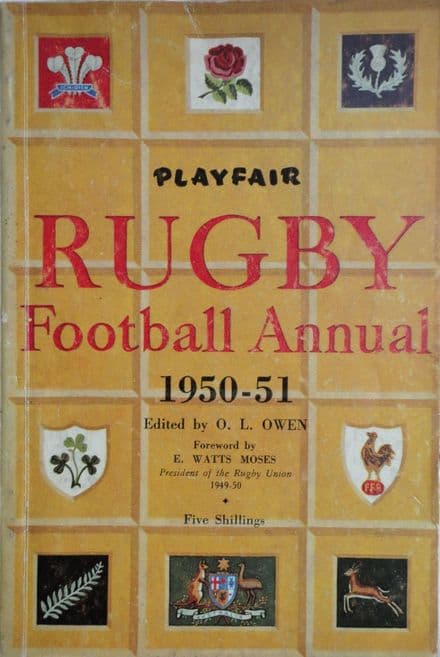 Playfair Rugby Annual 1950-51 ed by OL Owen