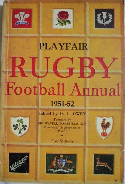 Playfair Rugby Annual 1951-52 ed by OL Owen