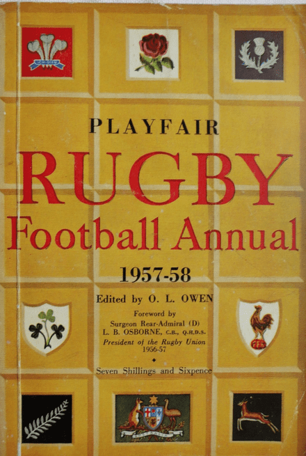 Playfair Rugby Annual 1957-58 ed by OL Owen
