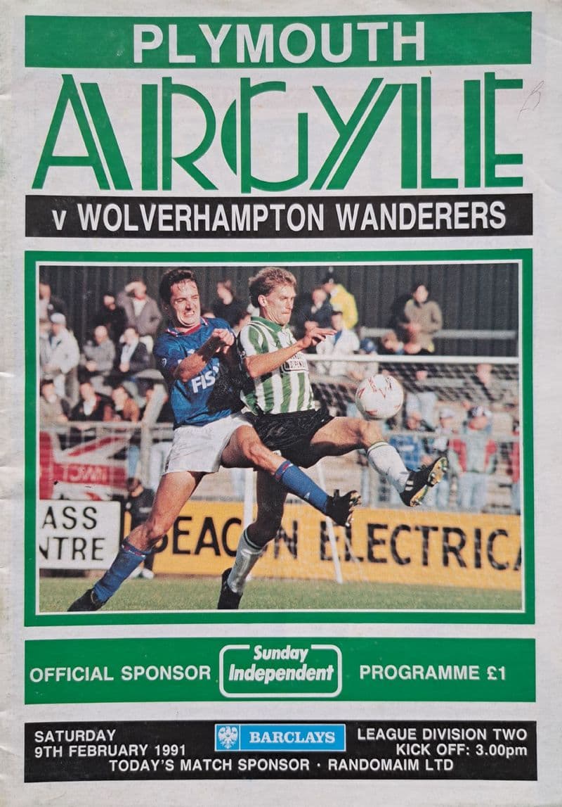 Plymouth v Wolves, Div 2 (1991, Feb 9th)