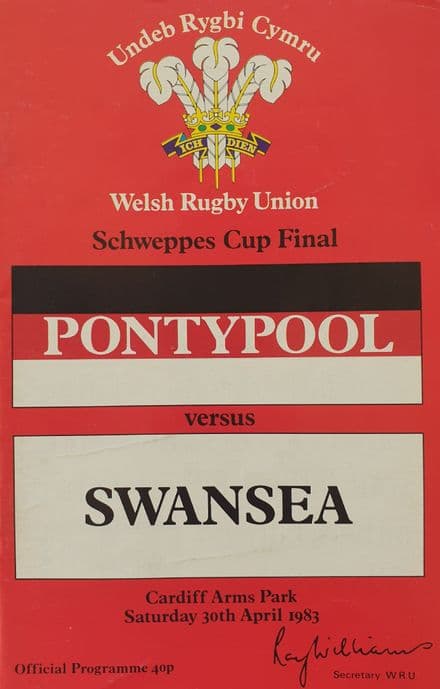 Pontypool v Swansea, Welsh Cup F (1983, Apr 30th)