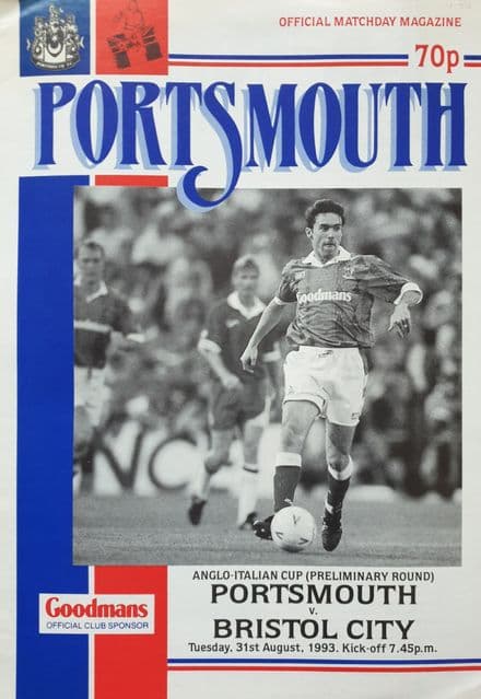Portsmouth v Bristol City, Anglo-Italian Cup (1993, Aug 31st)