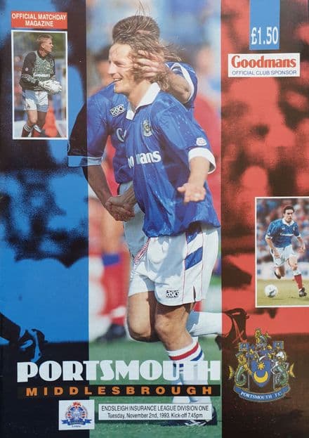 Portsmouth v Middlesbrough, Endsleigh Div 1 (1993, Nov 2)