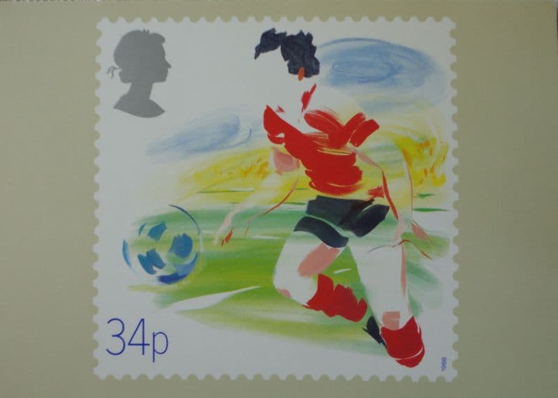 Post Office Soccer Stamp Postcard (1988)