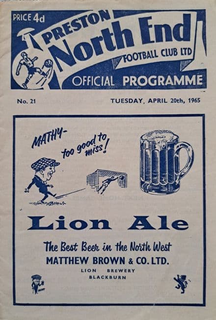 Preston North End v Huddersfield Town, Div 2 (1965, Apr 20th)
