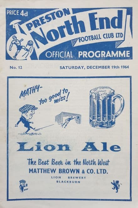Preston North End v Ipswich Town, Div 2 (1964, Dec 19th)