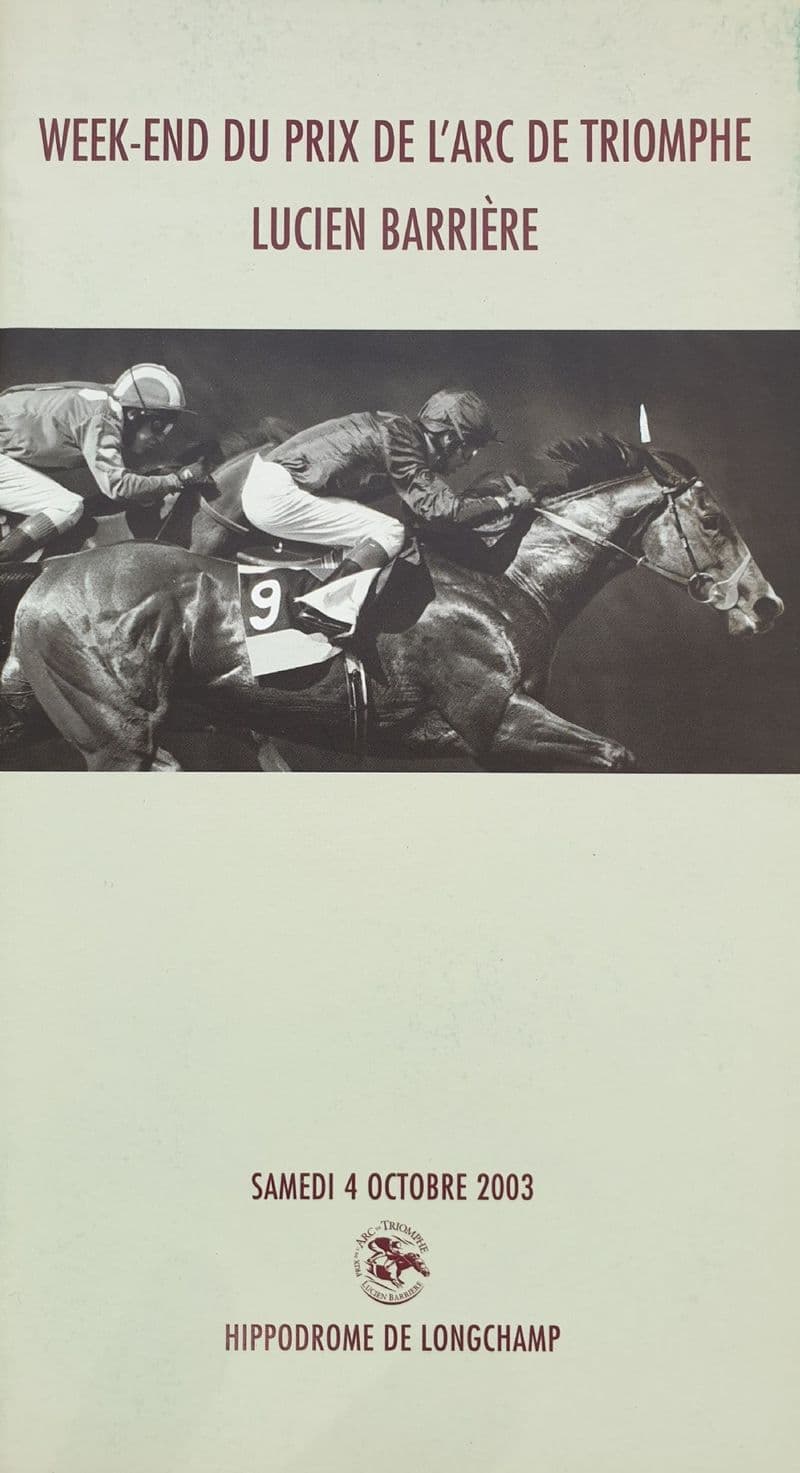 Prix de L'arc de Triomphe Racecard 2003