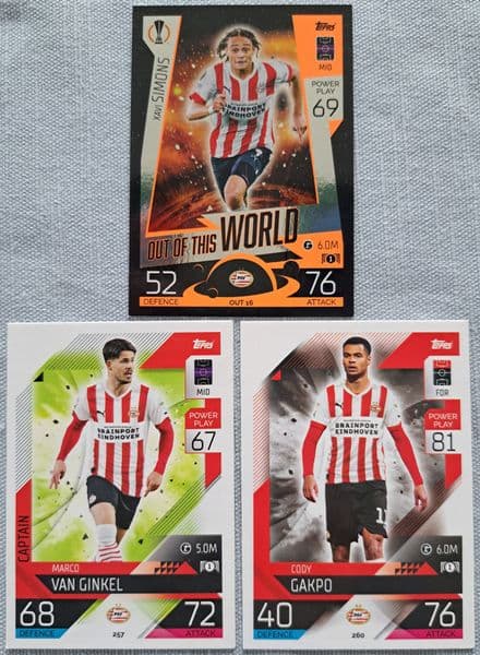 PSV Eindhoven, Match Attax Cards x 3 (2022-23)