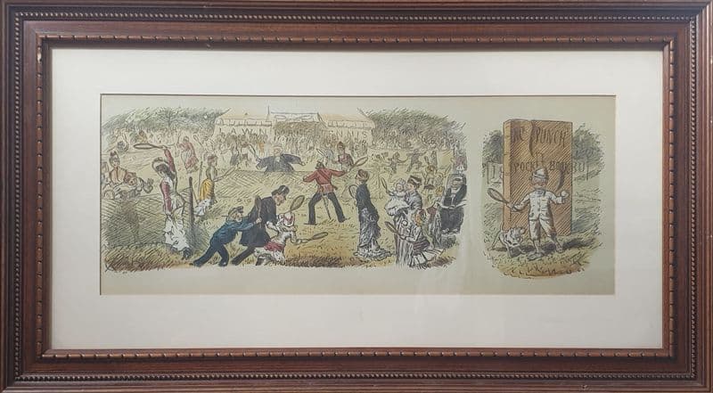 Punch Framed & Coloured Tennis Print