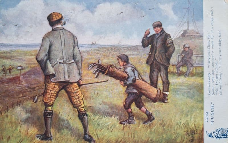 Punch Golf Cartoon Card (1906, Used) Raphael Tuck