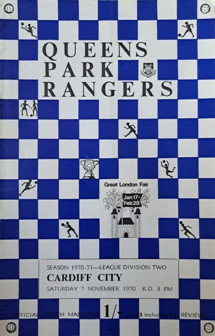 QPR v Cardiff City, Div 2 (1970, Nov 7th)