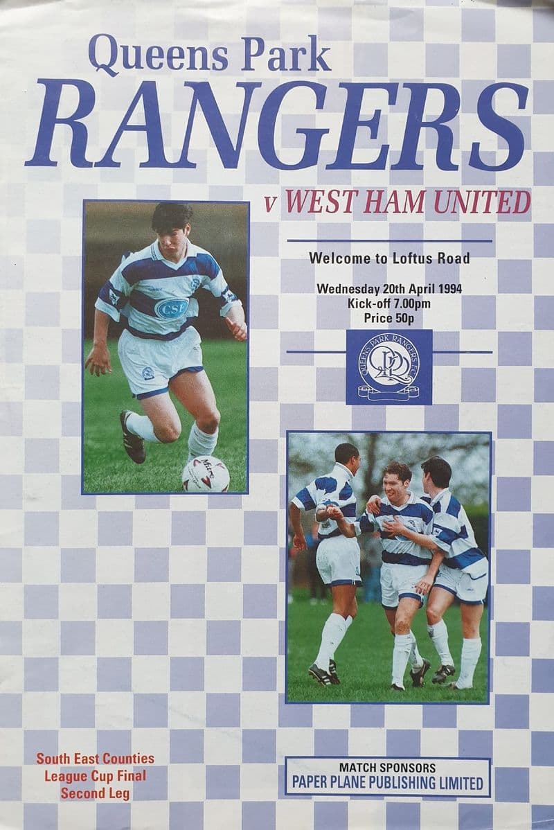 QPR v West Ham, SE Counties Cup (1994, Apr 20th)
