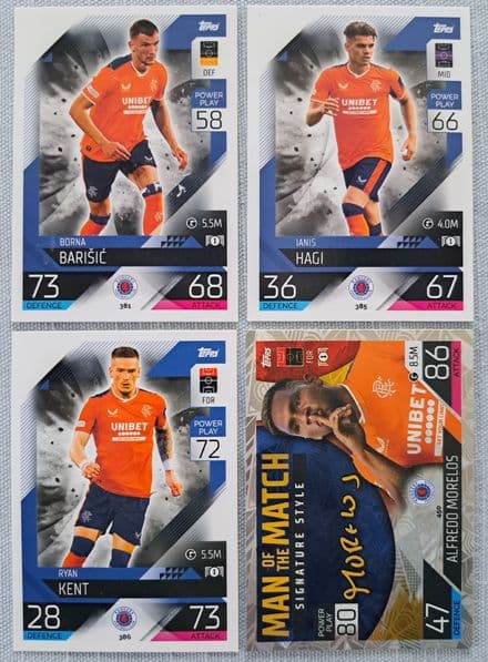 Rangers, Match Attax Cards x 4 (2022-23)