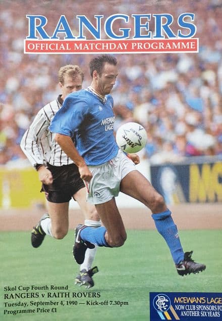 Rangers v Raith Rovers, Skol Cup (1990, Sep 4th)