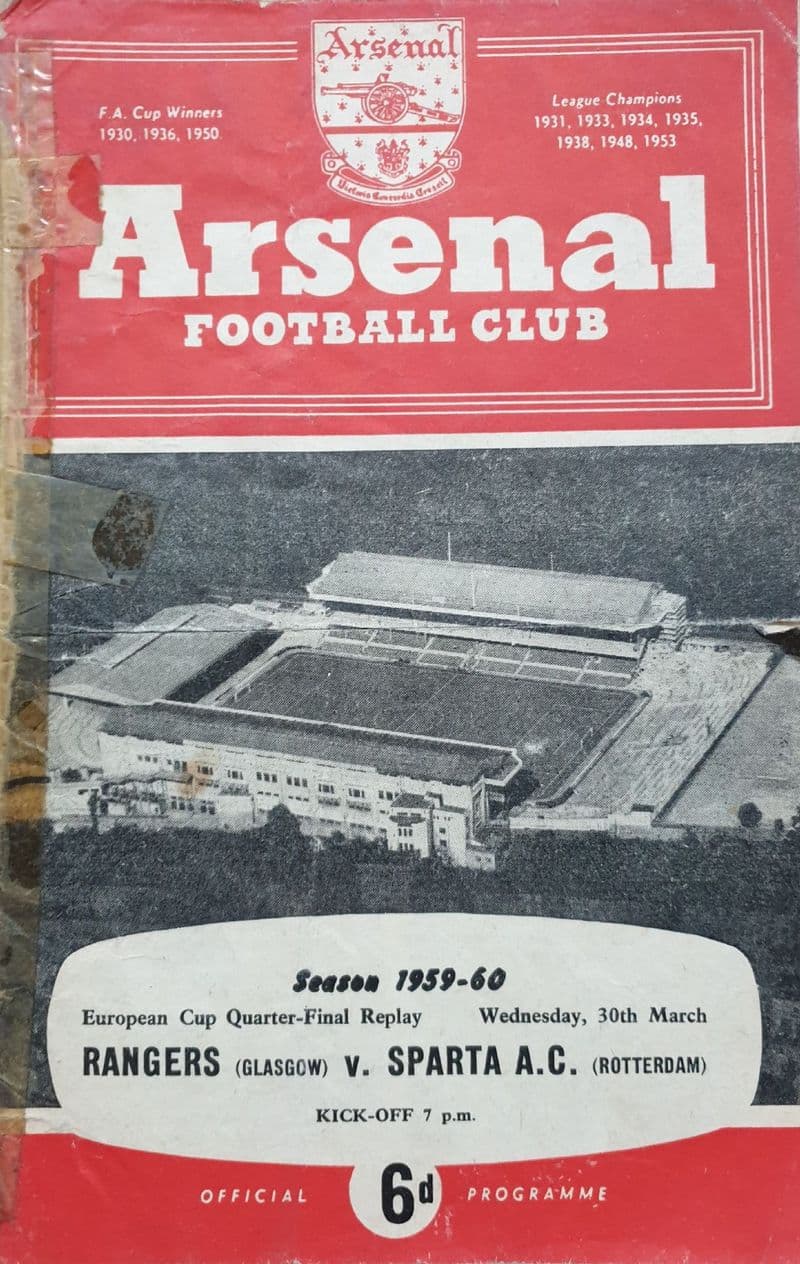 Rangers v Sparta AC, European Cup (1960, Mar 30th)