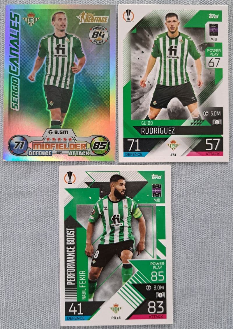 Real Betis, Match Attax Cards x 3 (2022-23)