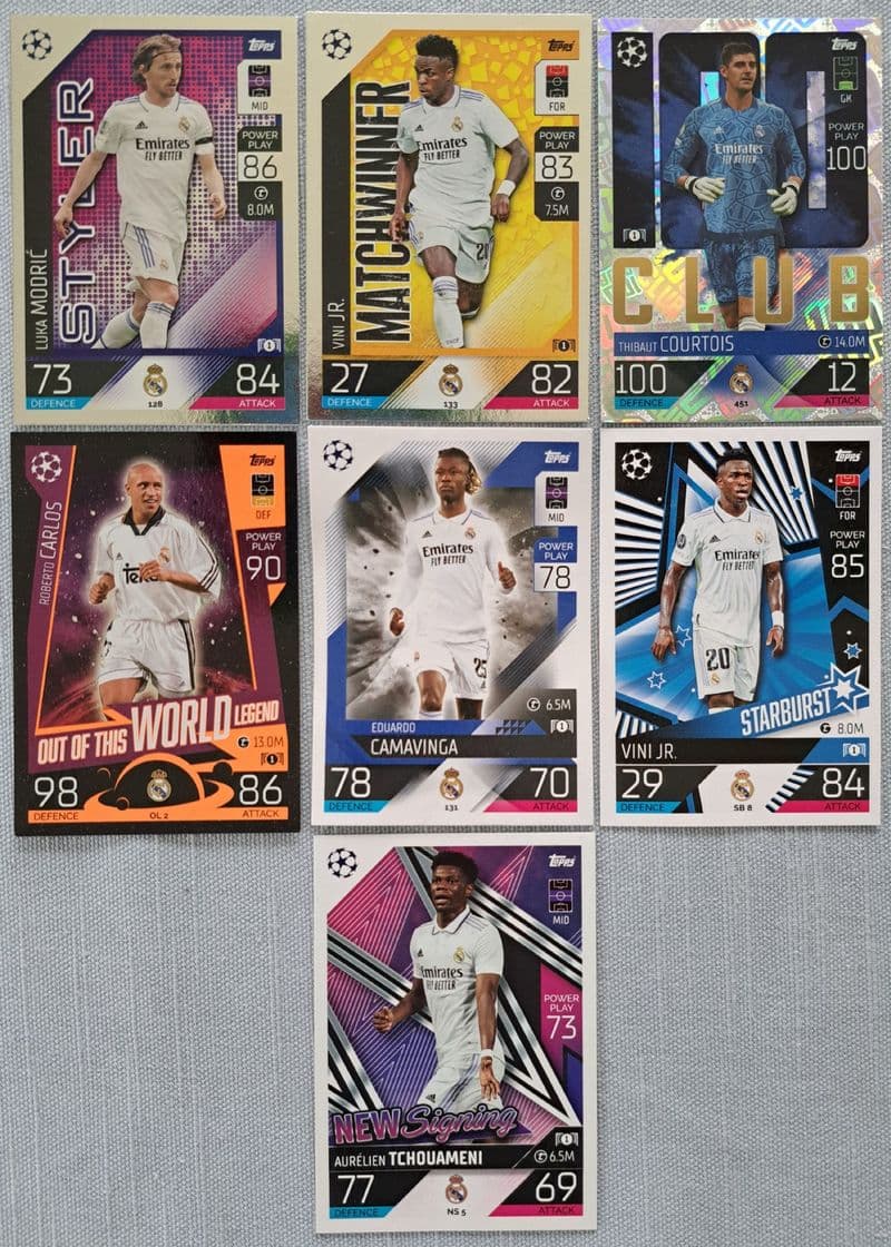 Real Madrid, Match Attax Cards x 7 (2022-23)