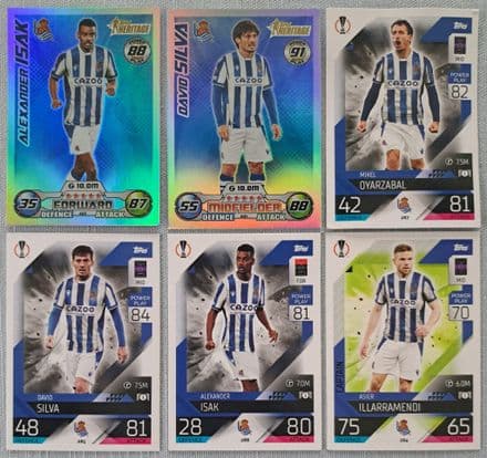 Real Sociedad, Match Attax Cards x 6 (2022-23)