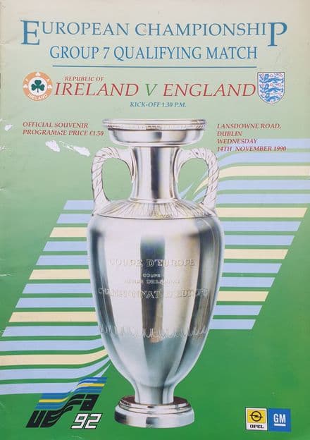Republic of Ireland v England, Euro Qualifying (1990, Nov 14th)