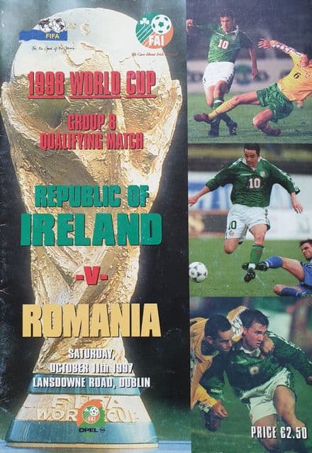 Republic of Ireland v Romania, World Cup Qualifying (1997, 11th Oct)
