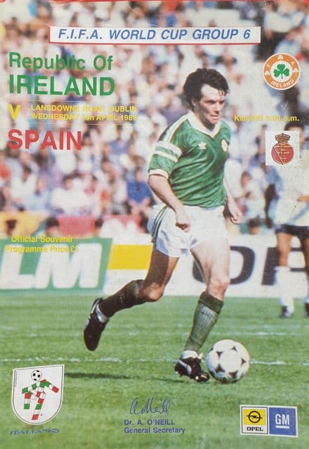 Republic of Ireland v Spain, World Cup Qualifying (1989, Apr 26th)