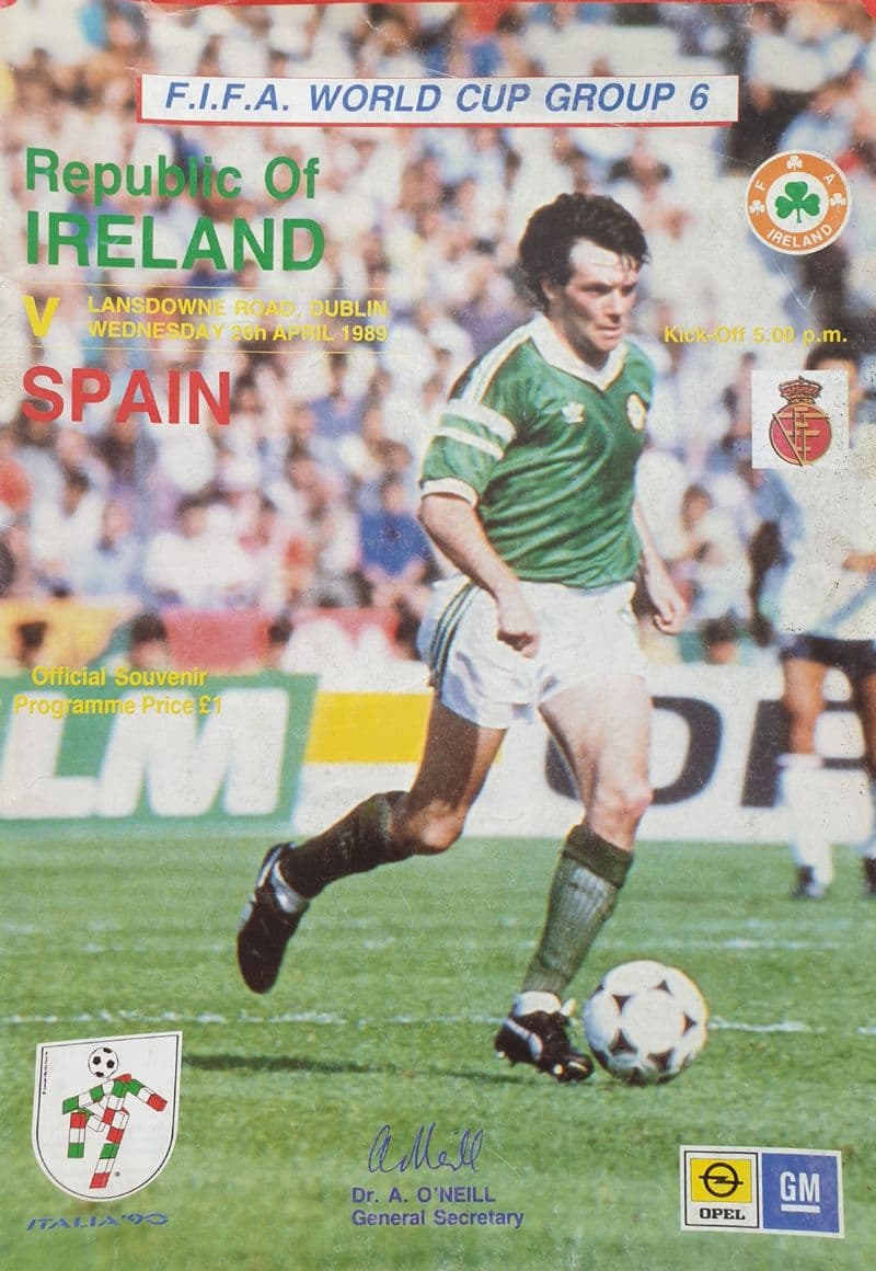 Republic of Ireland v Spain, World Cup Qualifying (1989, Apr 26th)