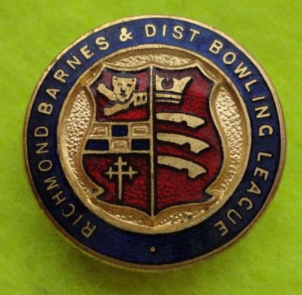 Richmond Barnes & Dist Bowling League (HW Miller Pre 1958) Enamel Pin Badge