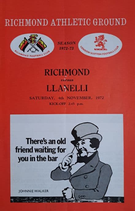 Richmond v LLanelli (1972, Nov 4th)