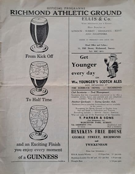 Richmond v London Welsh (1962, Oct 6th)