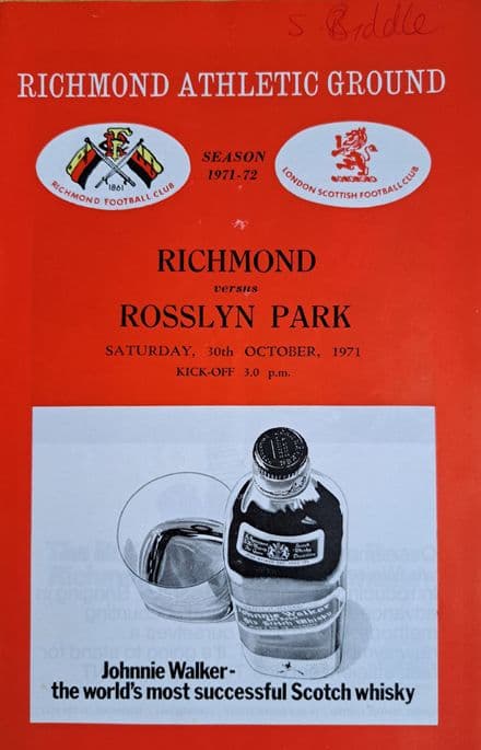 Richmond v Rosslyn Park (1971, Oct 30th)