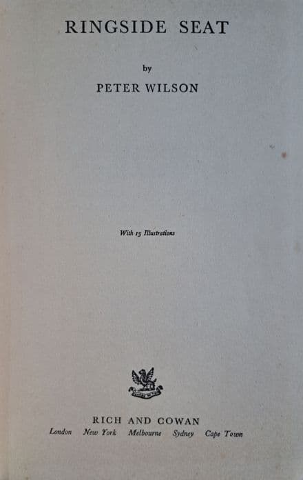 Ringside Seat by Peter Wilson