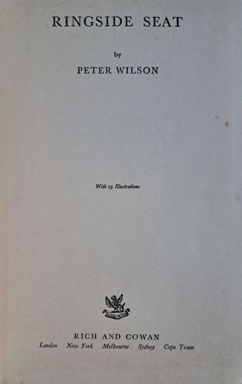 Ringside Seat by Peter Wilson
