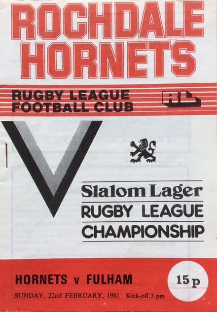 Rochdale Hornets v Fulham (1981, Feb 22nd)