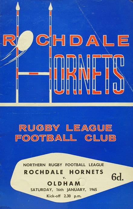 Rochdale Hornets v Oldham (1965, Jan 16th)