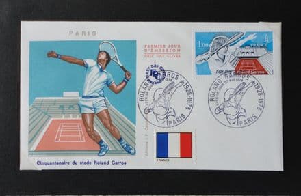 Roland Garros Fifty Years First Day Cover
