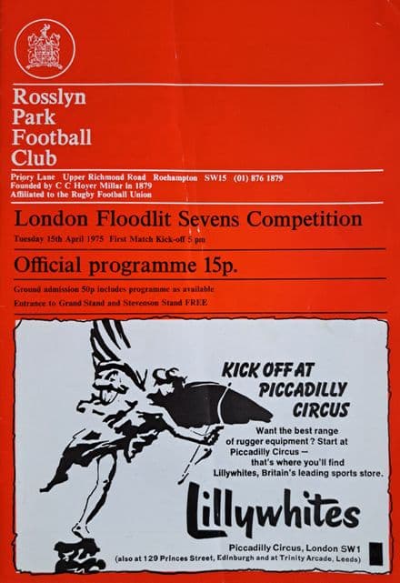 Rosslyn Park Floodlit Sevens (1975, Apr 15th)