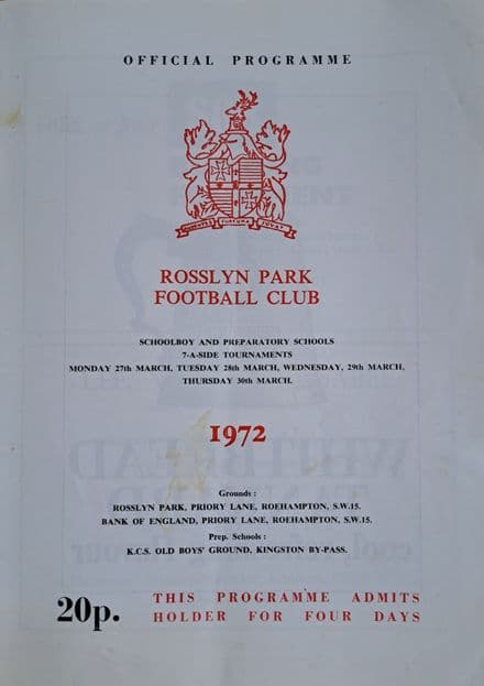 Rosslyn Park Schools Sevens (1972, Mar 27th-30th)