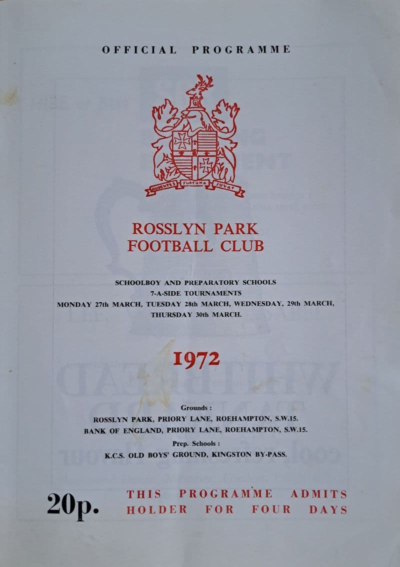 Rosslyn Park Schools Sevens (1972, Mar 27th-30th)