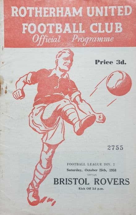 Rotherham v Bristol Rovers, Div 2 (1958, Oct 25th)