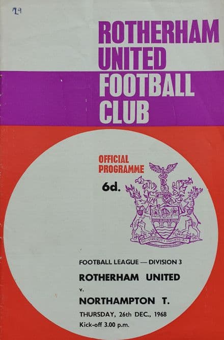 Rotherham v Northampton, Div 3 (1968, Dec 26th)