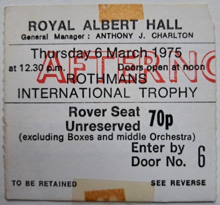 Rothmans International Trophy Ticket (1975, Mar 6th)