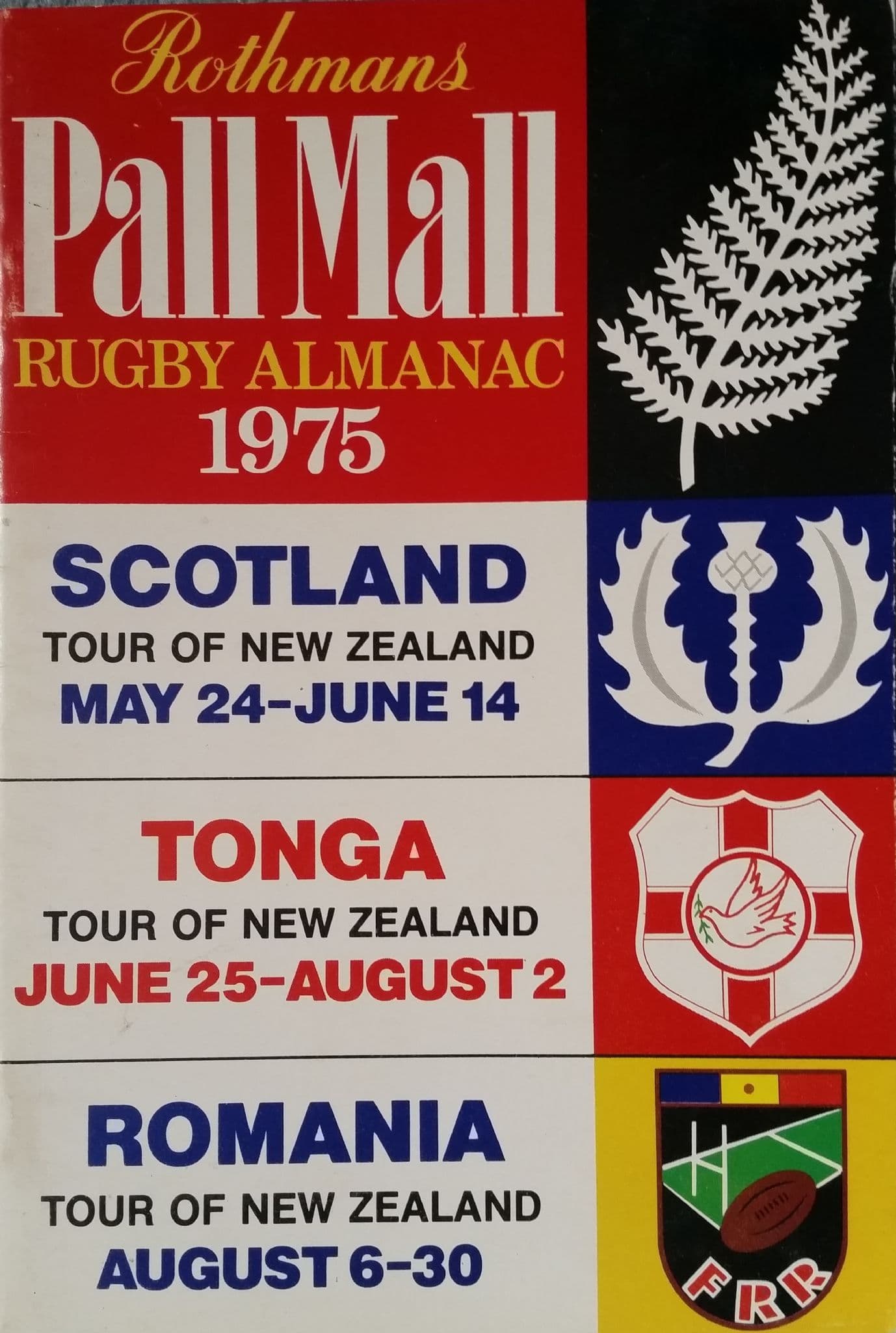 Mall Rugny Rothmans Pall Mall Rugby Almanac 1975