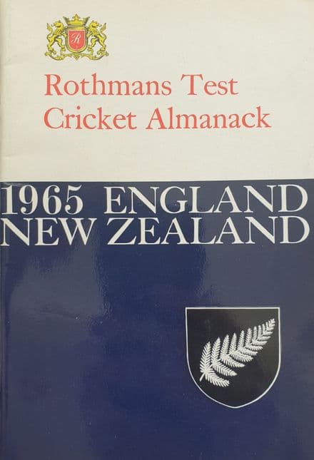 Rothmans Test Cricket Almanack 1965 England v New Zealand