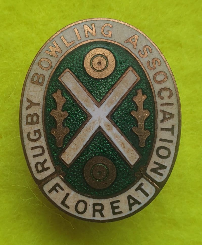 Rugby Bowling Association (HW Miller Pre 1958) Enamel Pin Badge
