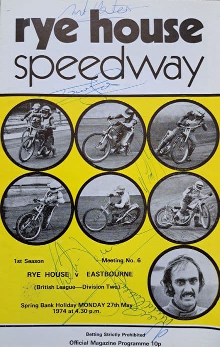 Rye House v Eastbourne (1974, May 27th) SIGNED
