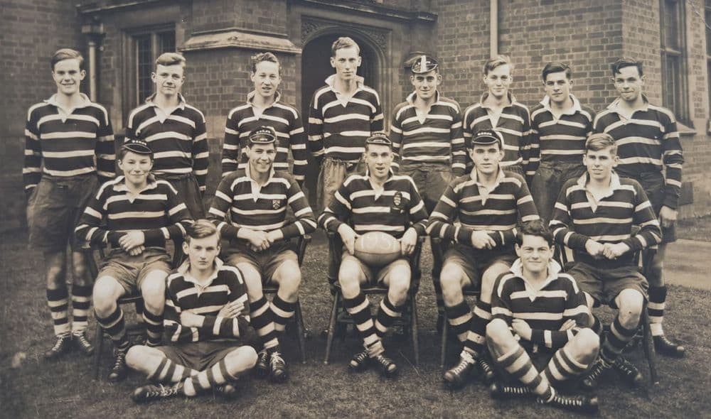 School Rugby Team Card 1950s