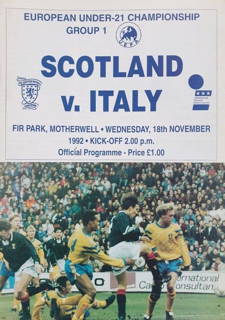 Scotland v Italy, U.21 Int (1992, Nov 18th)
