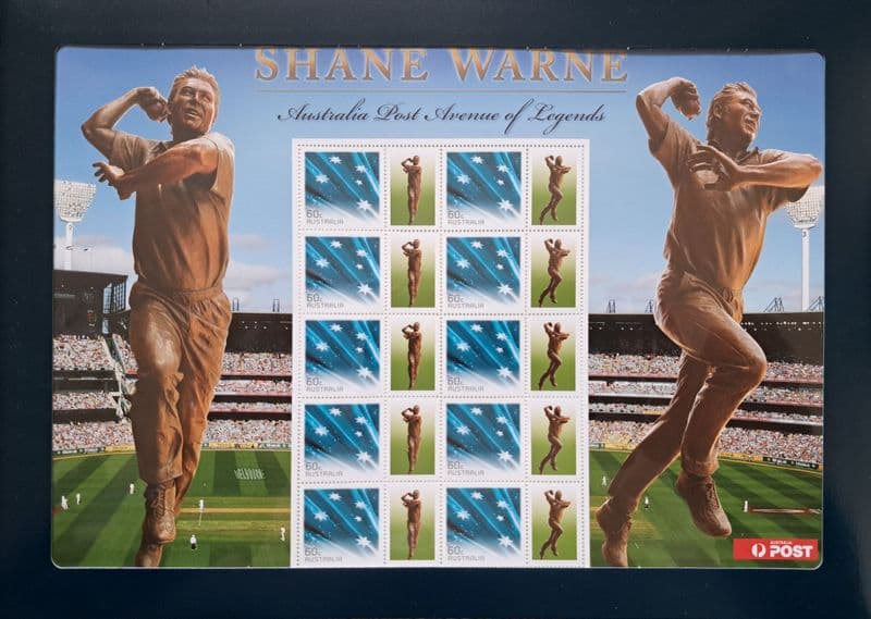Shane Warne (Australia Post) Avenue of Legends Commemorative Stamp Sheet