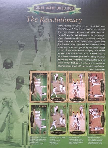 Shane Warne Collection - The Revolutionary (2007) Grenada Commemorative Stamp Sheet
